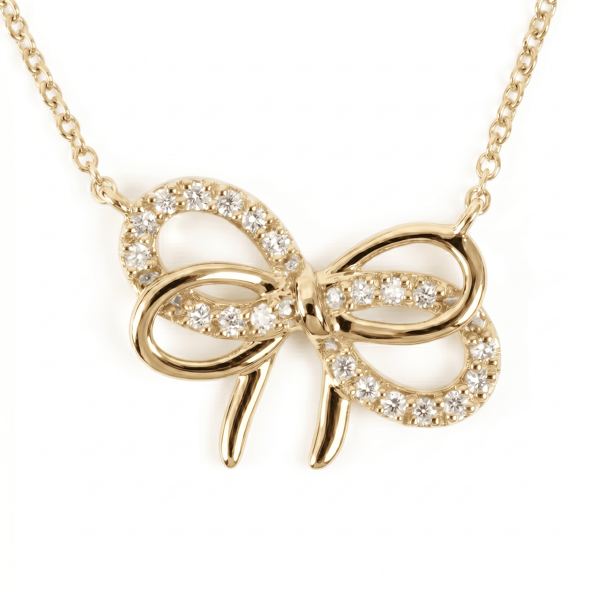 AP156972Y - Necklace 14KY/2.3G 20RD-0.11CT