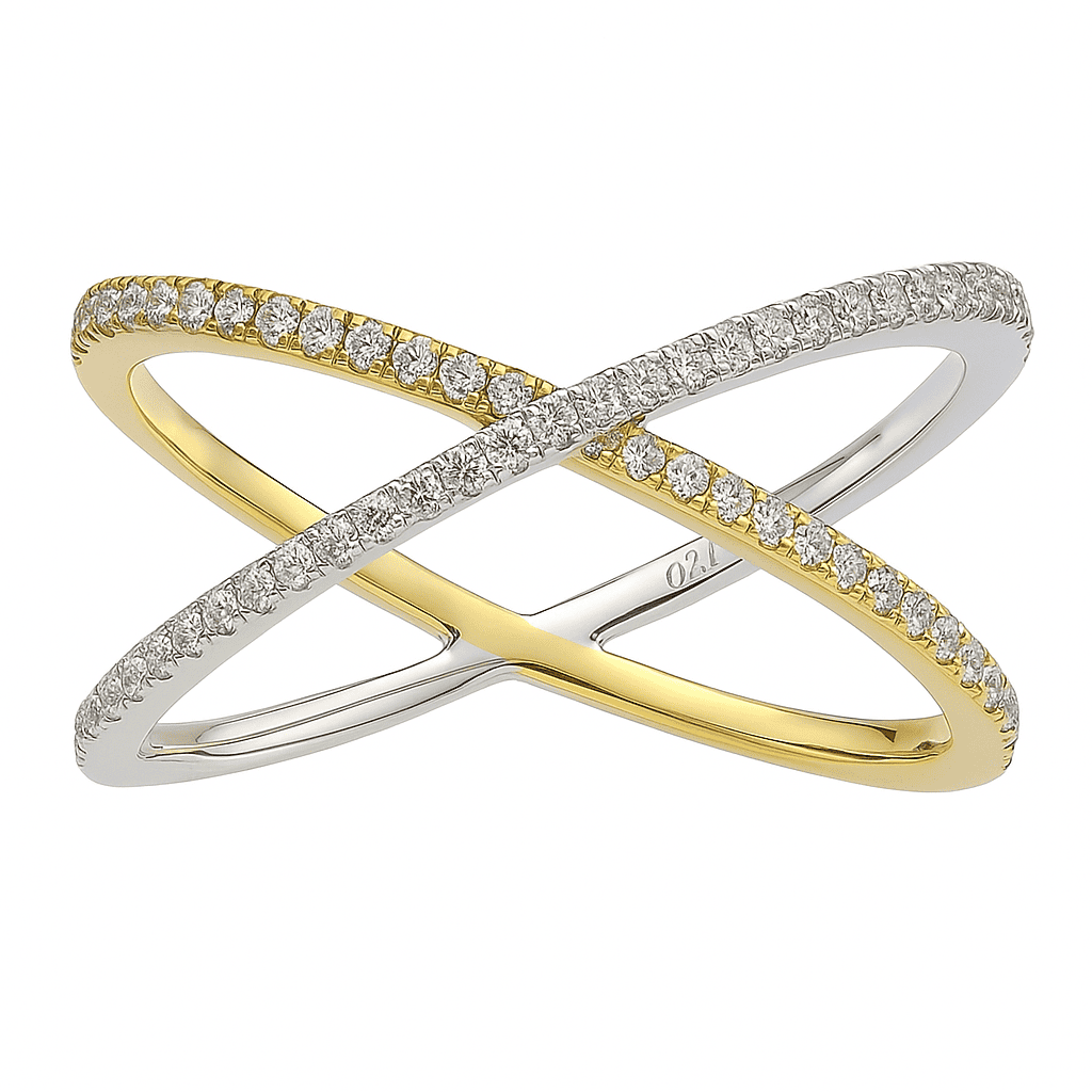 18K White & Yellow Gold Diamond Ring, 0.21ct