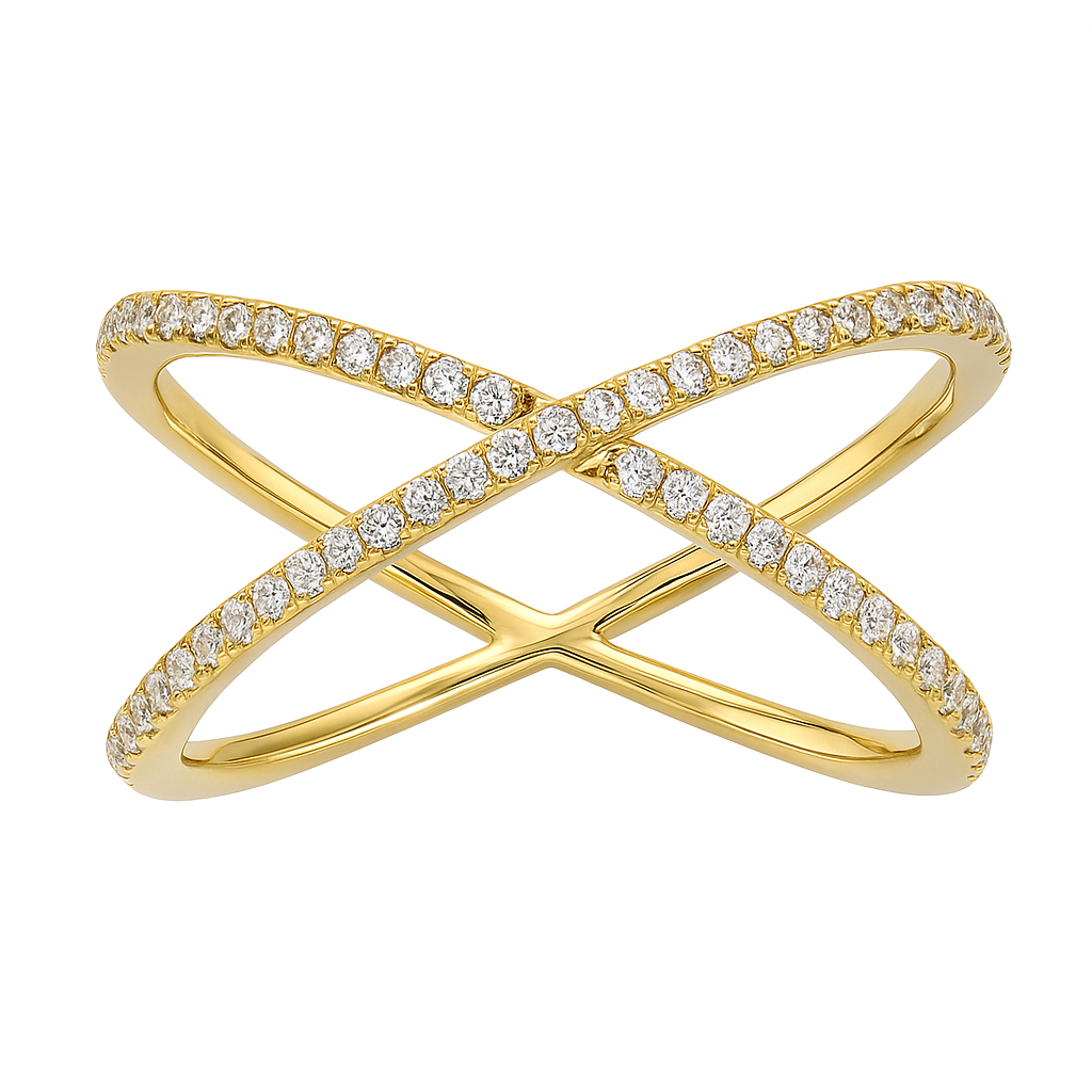 18K Yellow Gold Fashion Diamond Ring, 0.22ct