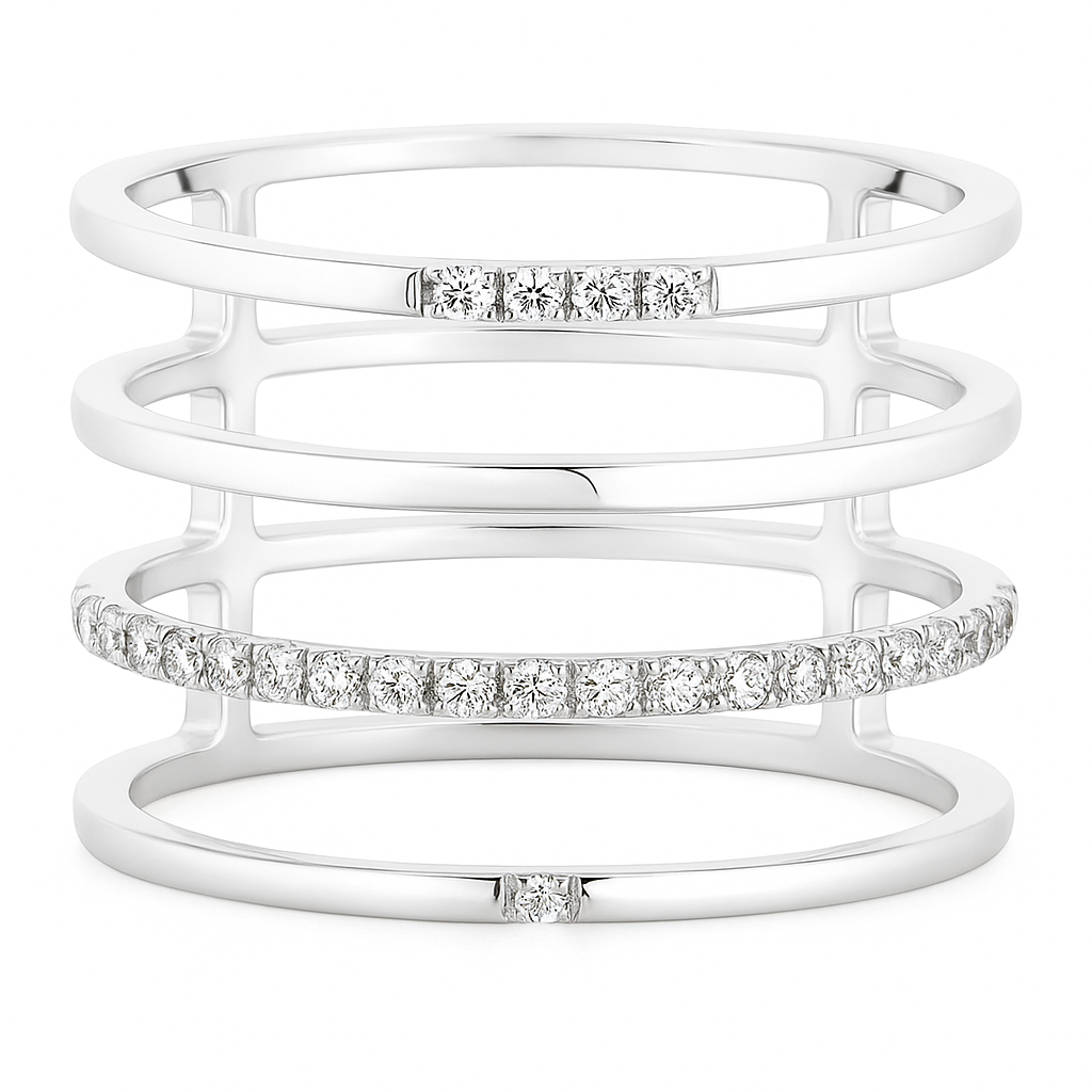 18K White Gold Fashion Diamond Ring, 0.15ct