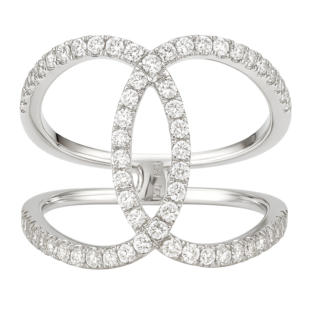 14K White Gold Overlay Ring, 0.48ct