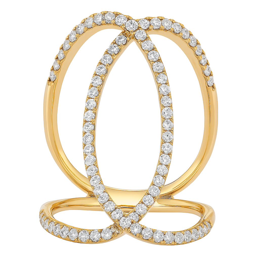 18K Yellow Gold Fashion Diamond Ring, 0.54ct