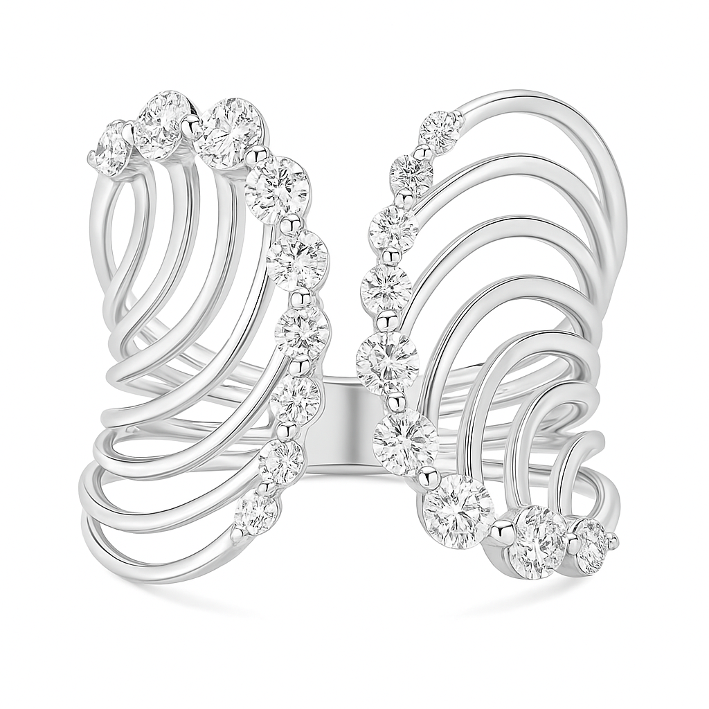 18K White Gold Diamond Ring, 0.92ct