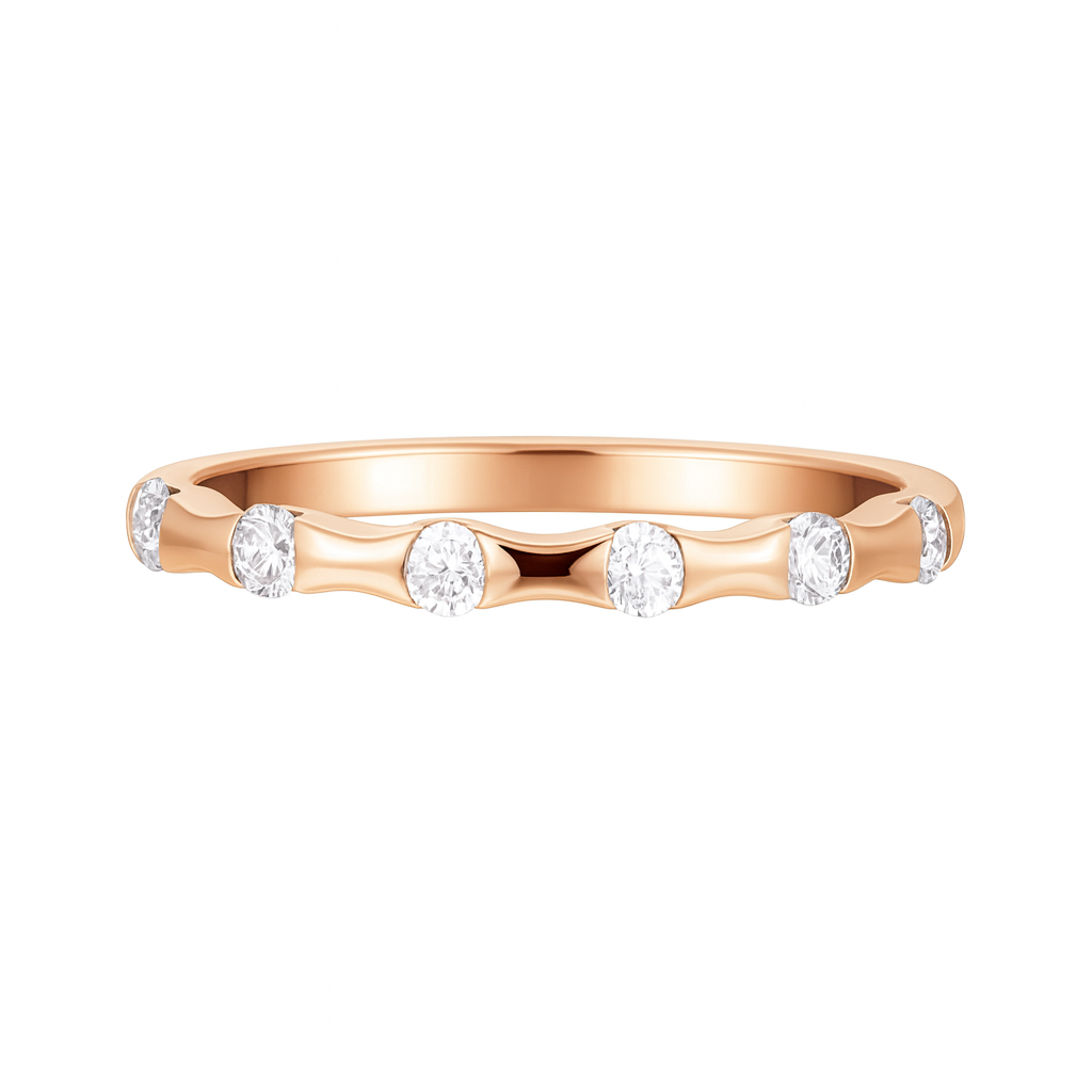 18K Rose Gold Diamond Band, 0.21ct