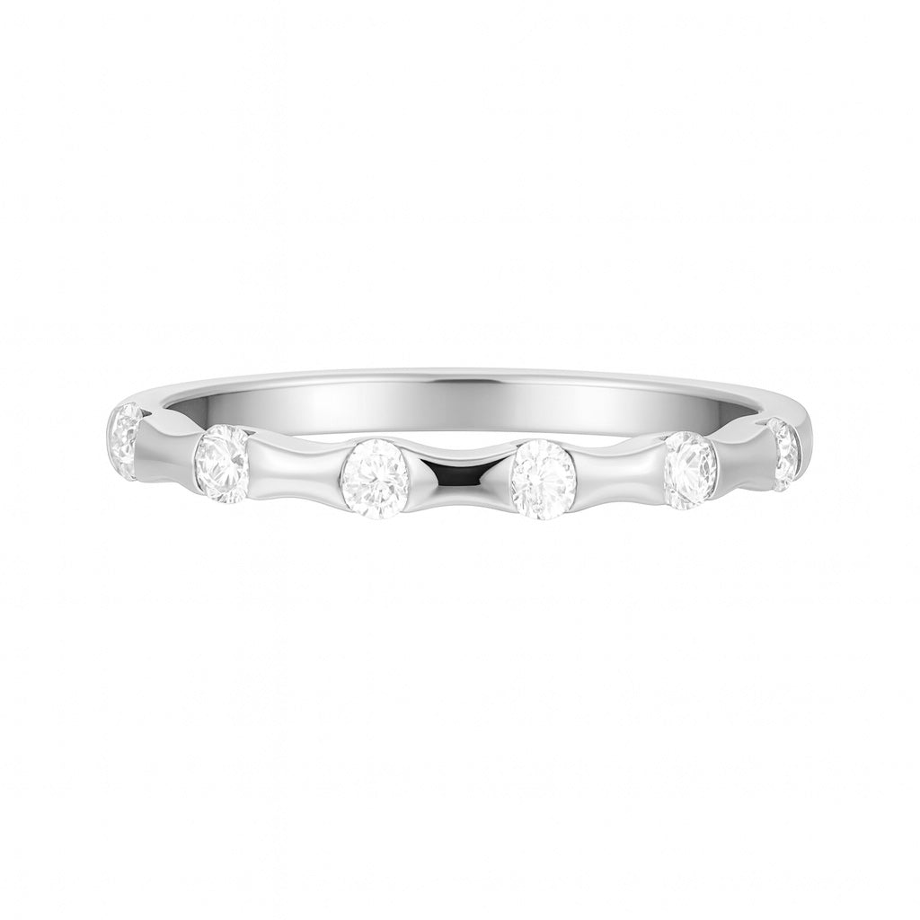 18K White Gold Diamond Band, 0.17ct
