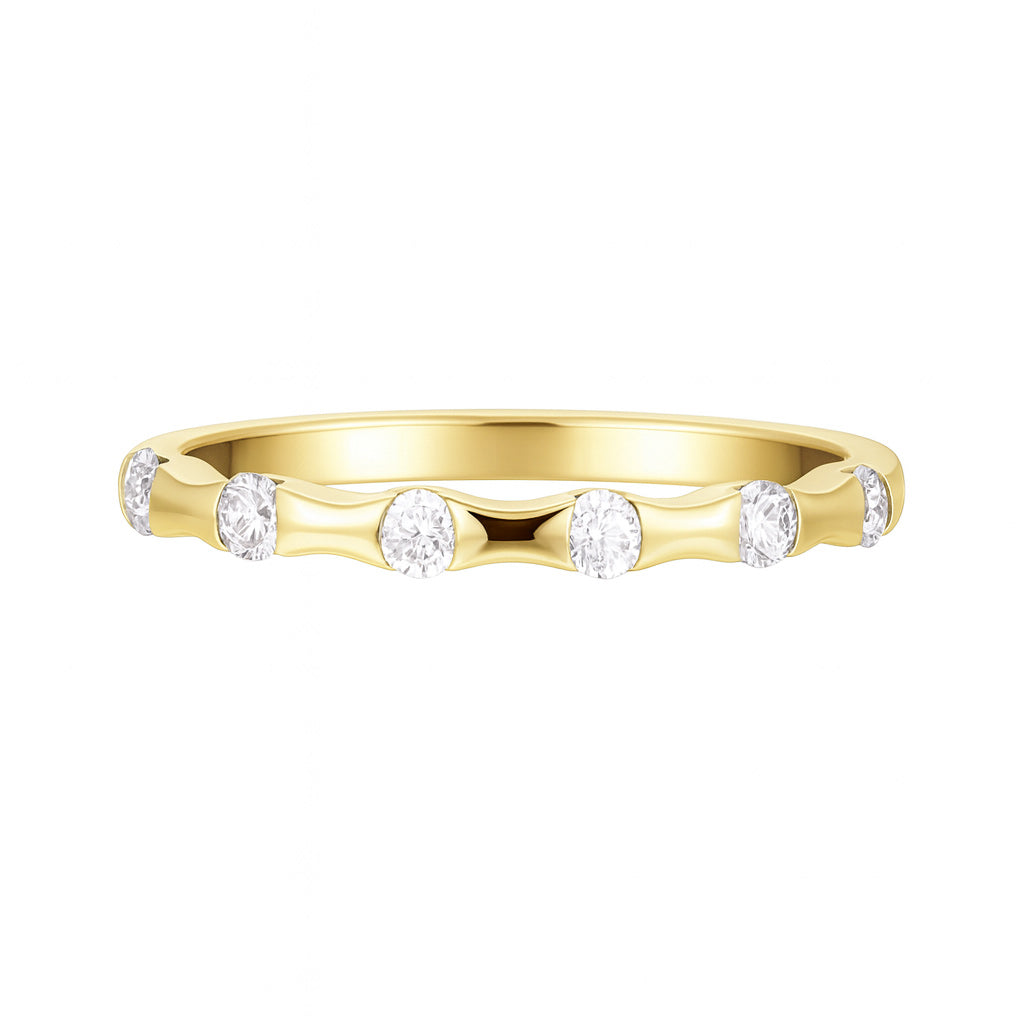 18K Yellow Gold Diamond Band, 0.21ct