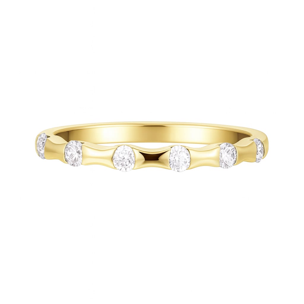 18K Yellow Gold Diamond Band, 0.21ct
