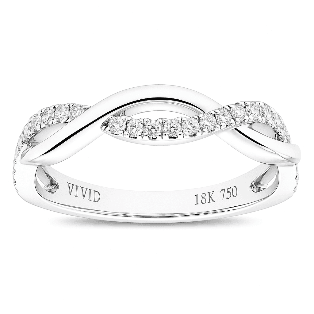 18K White Gold Diamond Band, 0.22ct