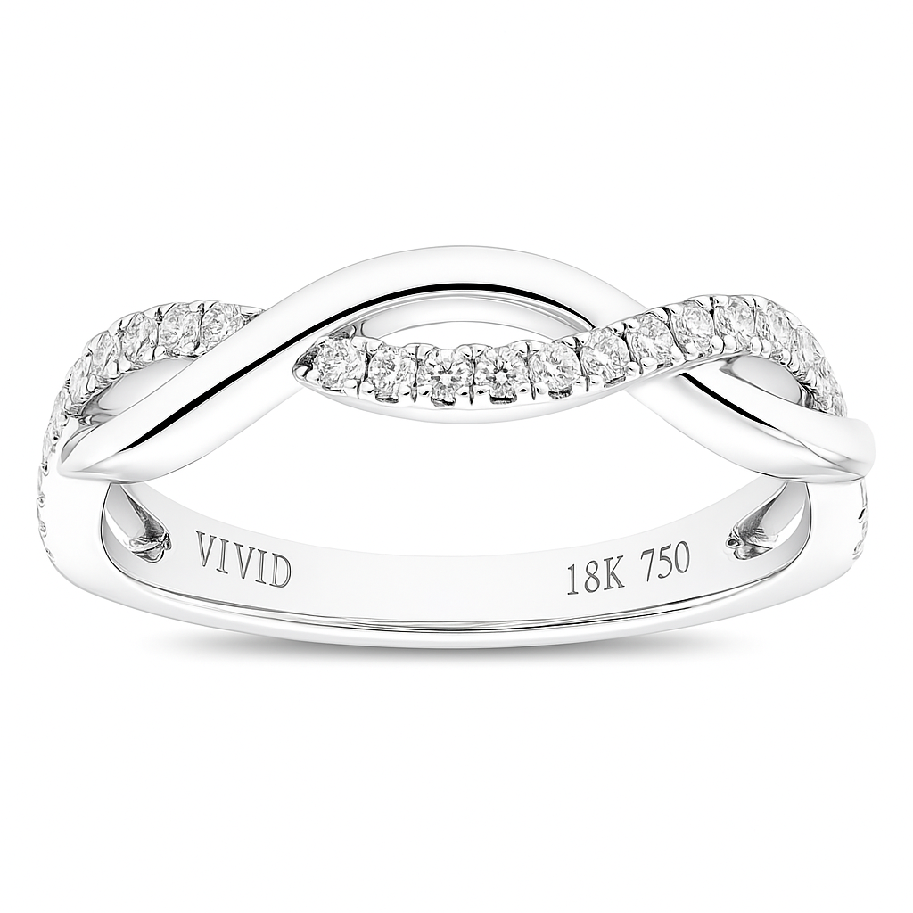 18K White Gold Diamond Band, 0.22ct