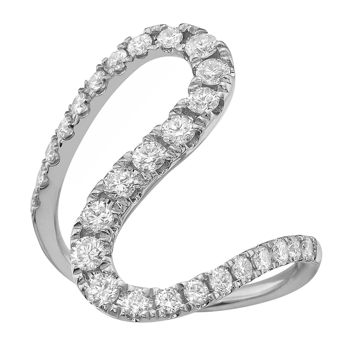 14K White Gold Infinity Ring, 0.83ct