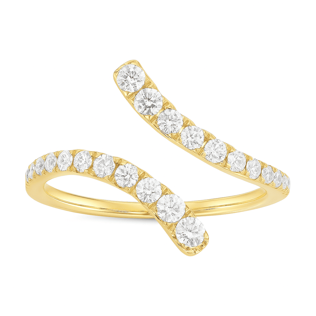 14K Yellow Gold Bypass Ring, 0.45ct