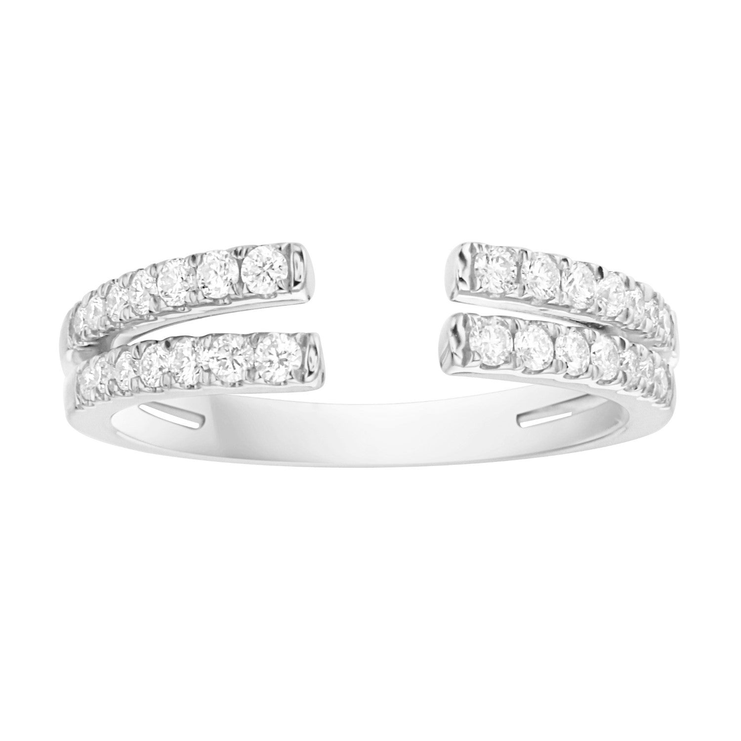 14K White Gold Split Claw Ring