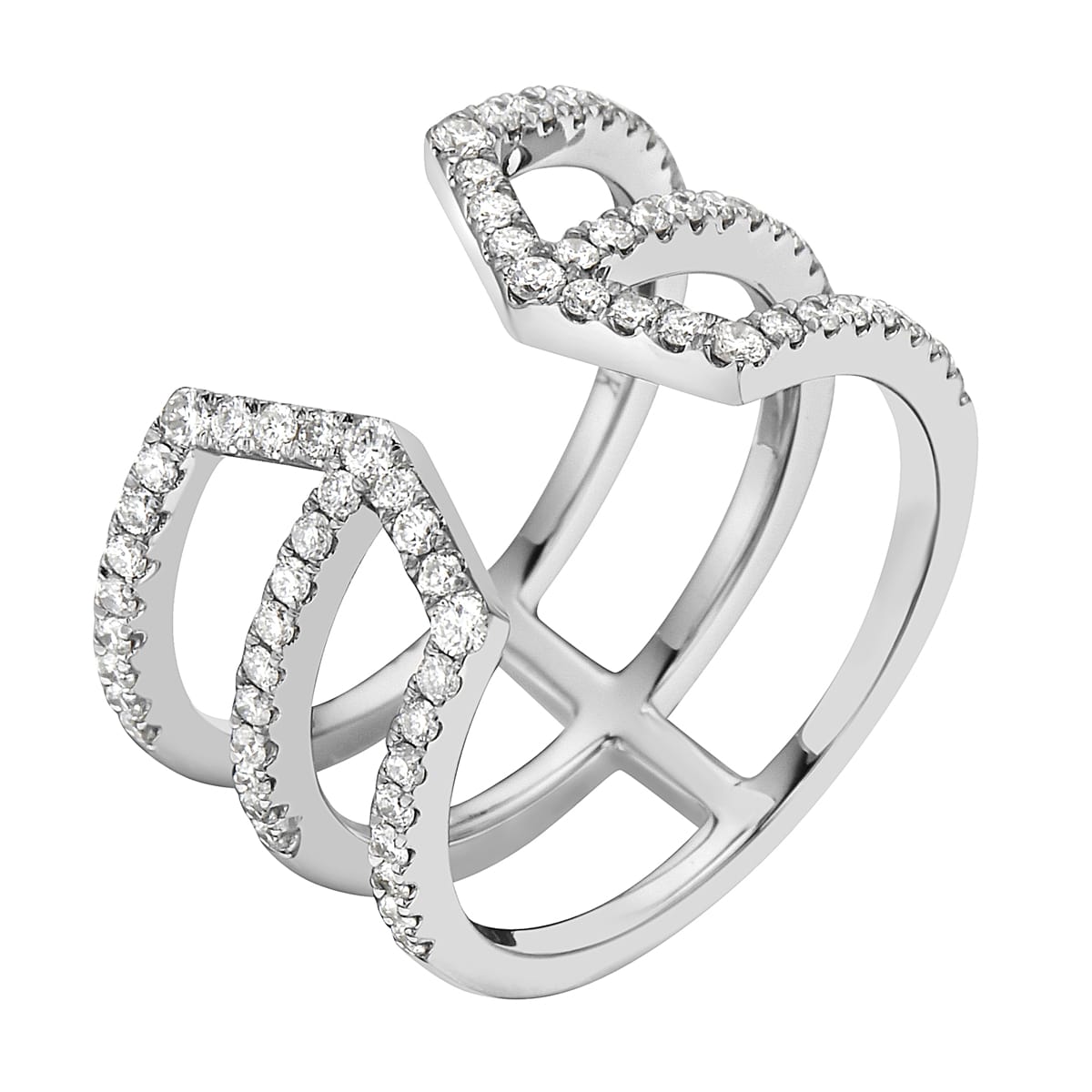 14K White Gold Diamond Ring, 0.56ct