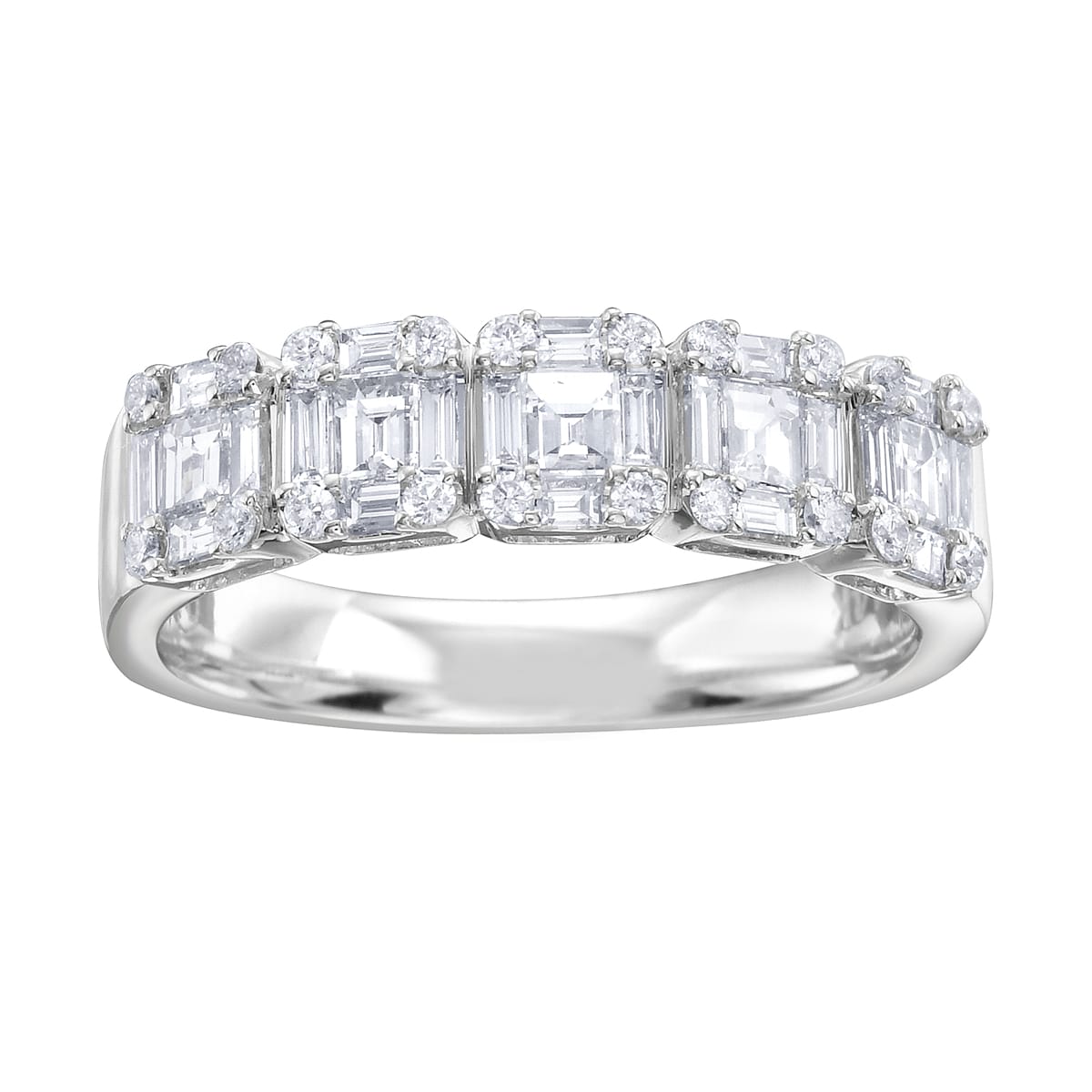14K White Gold Diamond & Blue Diamond Ring, 0.79ct