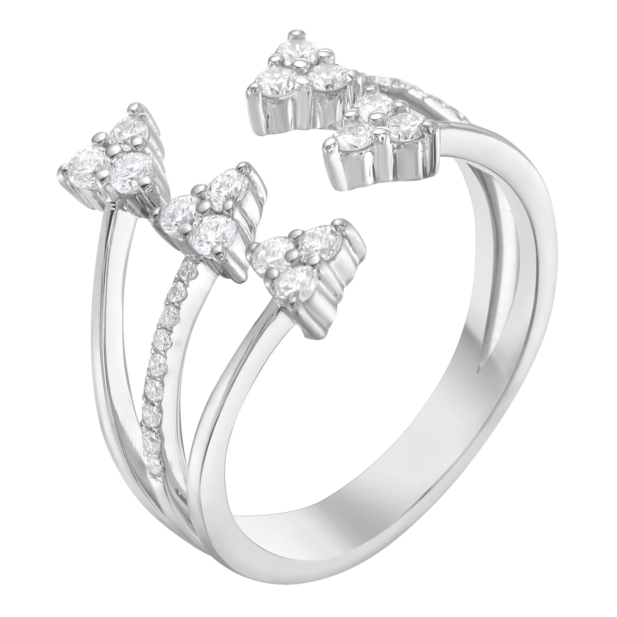 14K White Gold Diamond Ring, 0.42ct