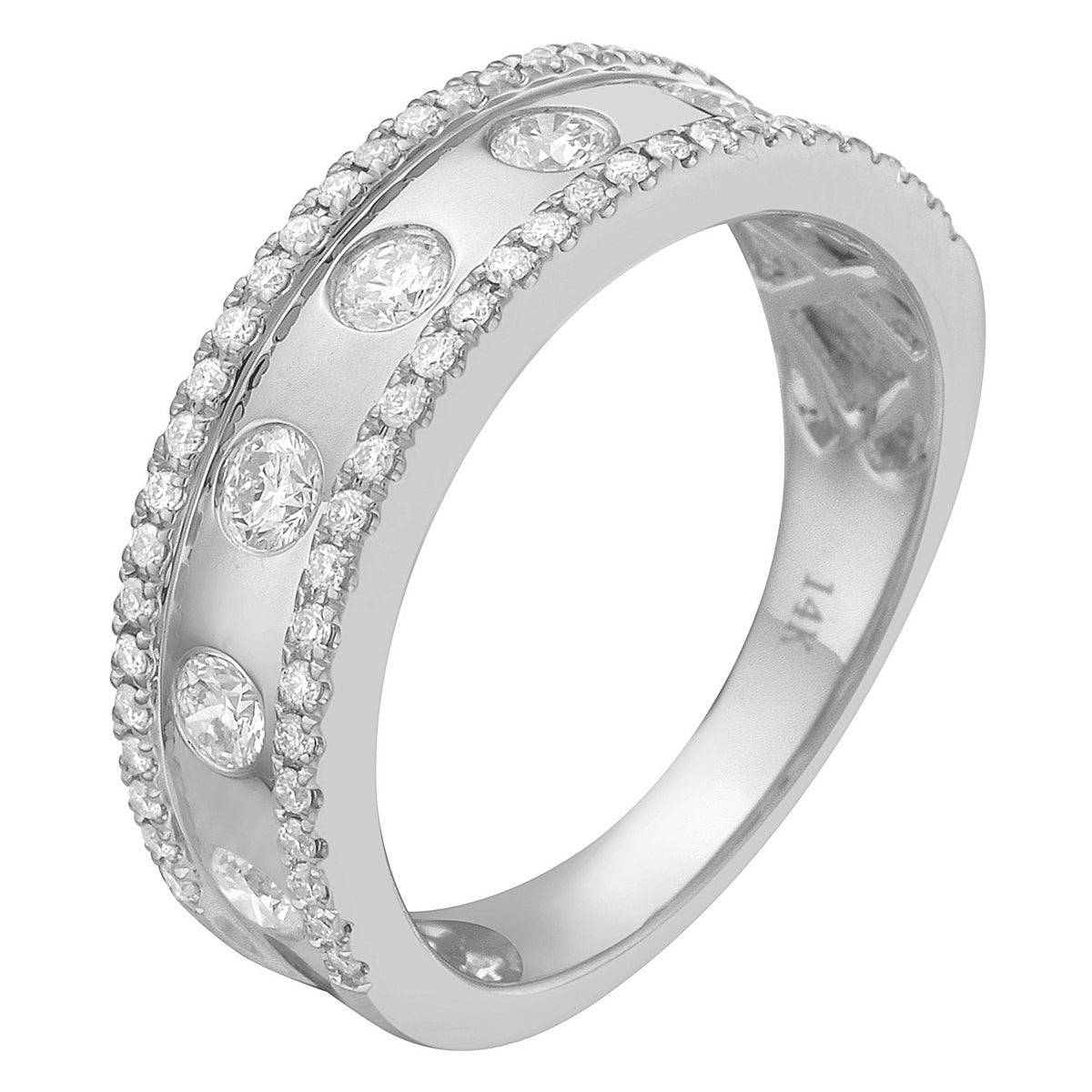 AR156166 - Ring 14KW/4.6G 7RD-0.44CT 54RD-0.21CT