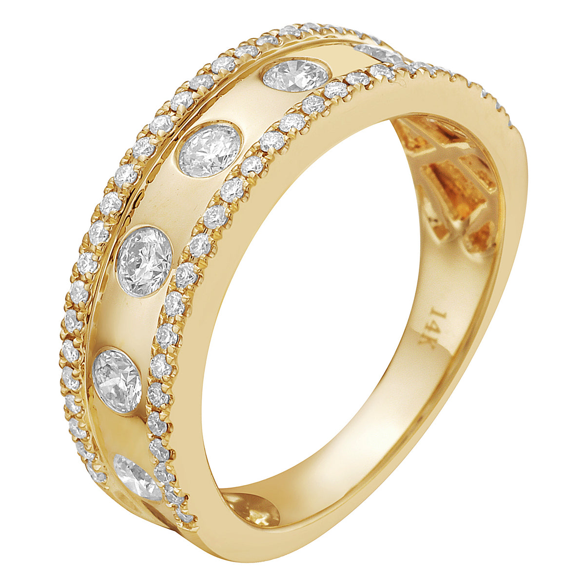 AR156166Y - Ring 14KY/4.6G 7RD-0.44CT 54RD-0.21CT