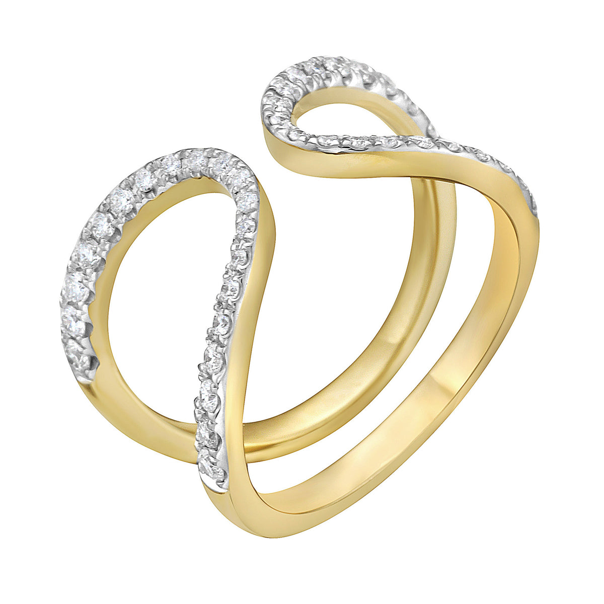 AR156412Y - Ring 14KY/3.9G 40RD-0.44CT
