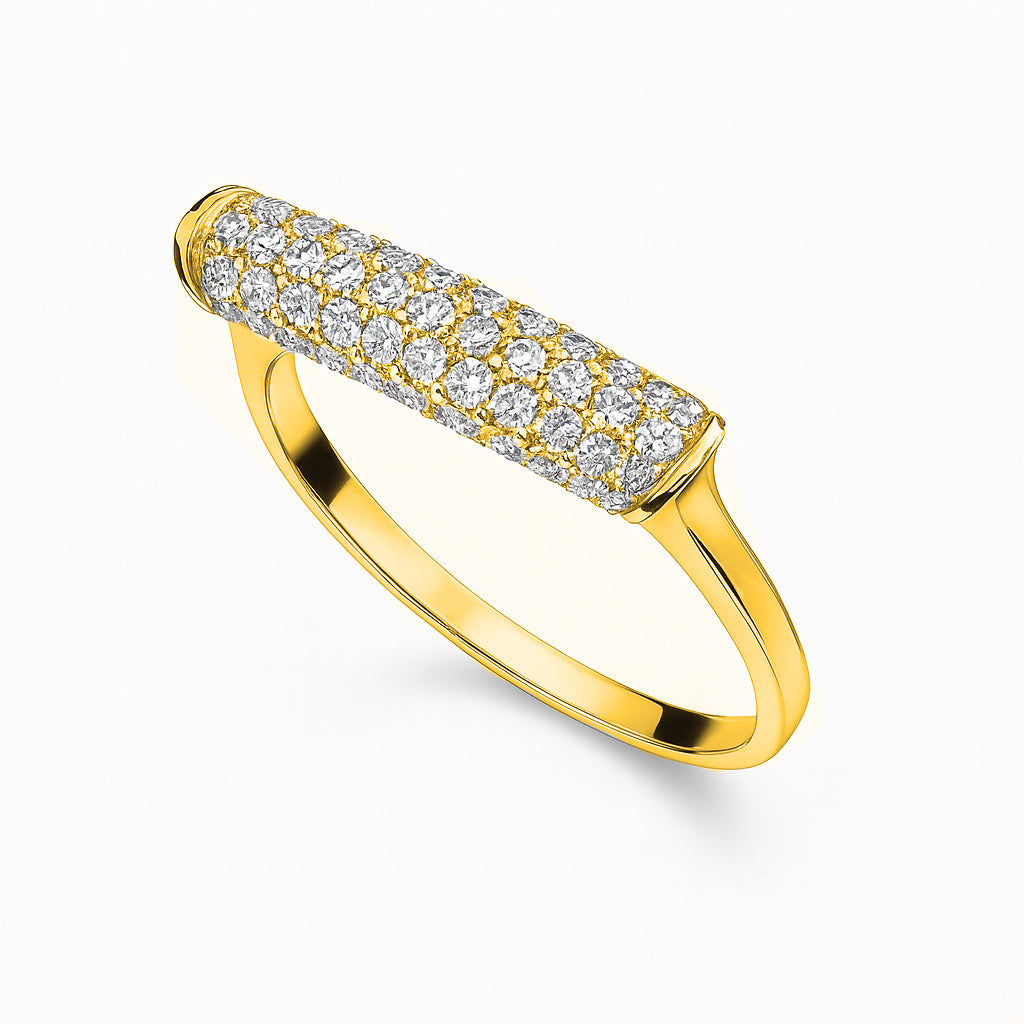 14K Yellow Gold Diamond Ring, Round 0.31ct