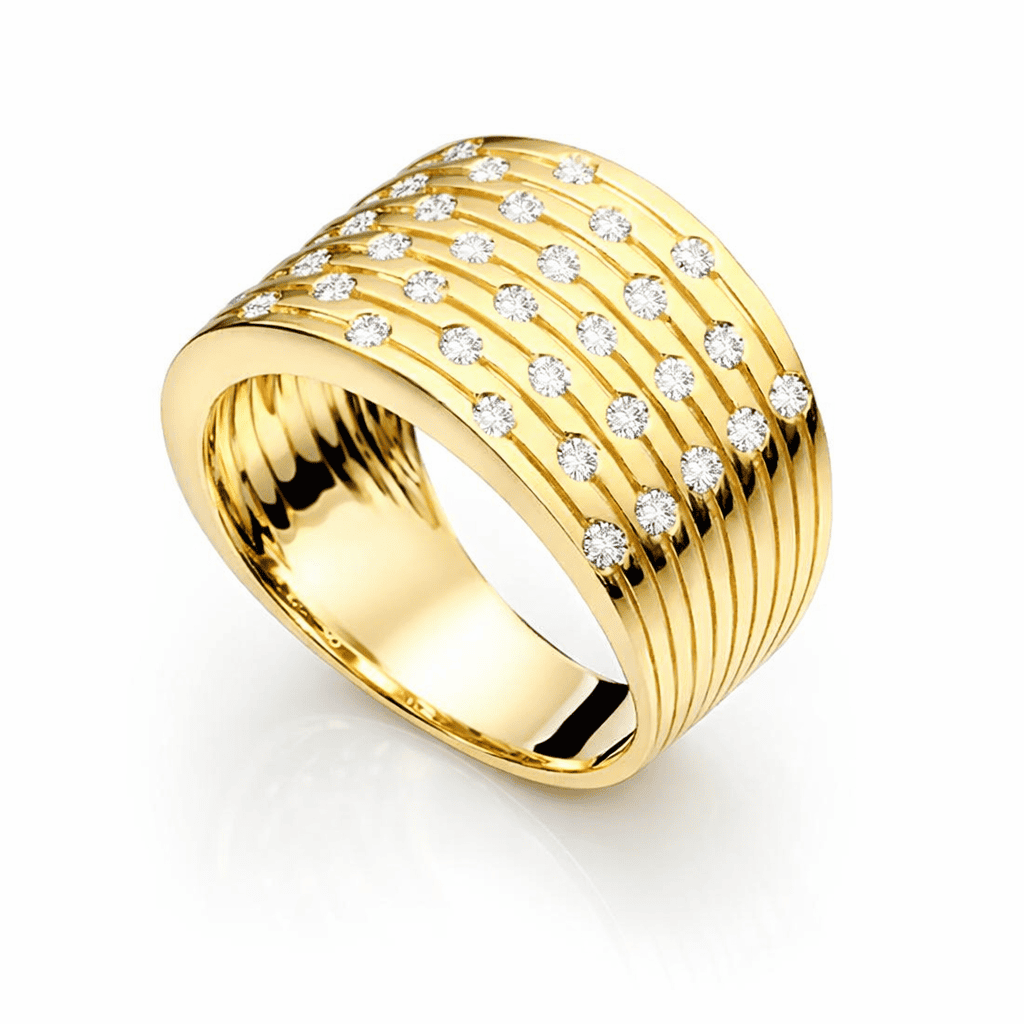 14K Yellow Gold Diamond Ring, 0.5ct
