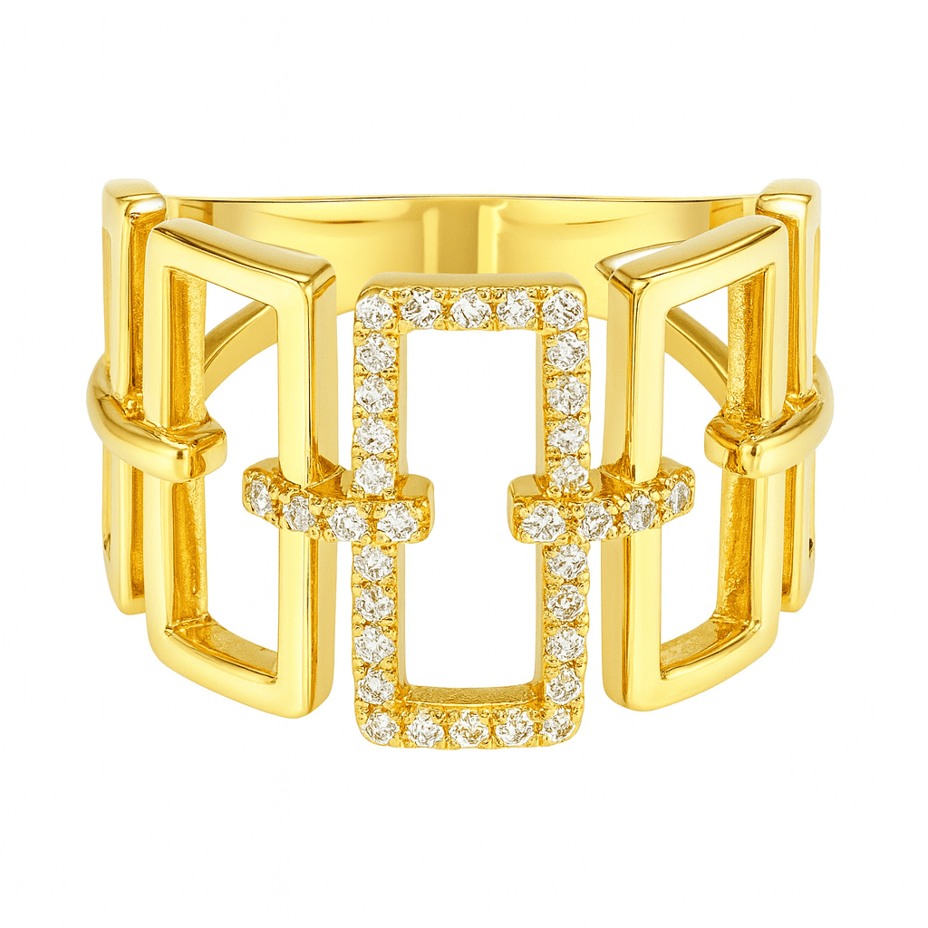 14K Yellow Gold Diamond Ring, 0.17ct