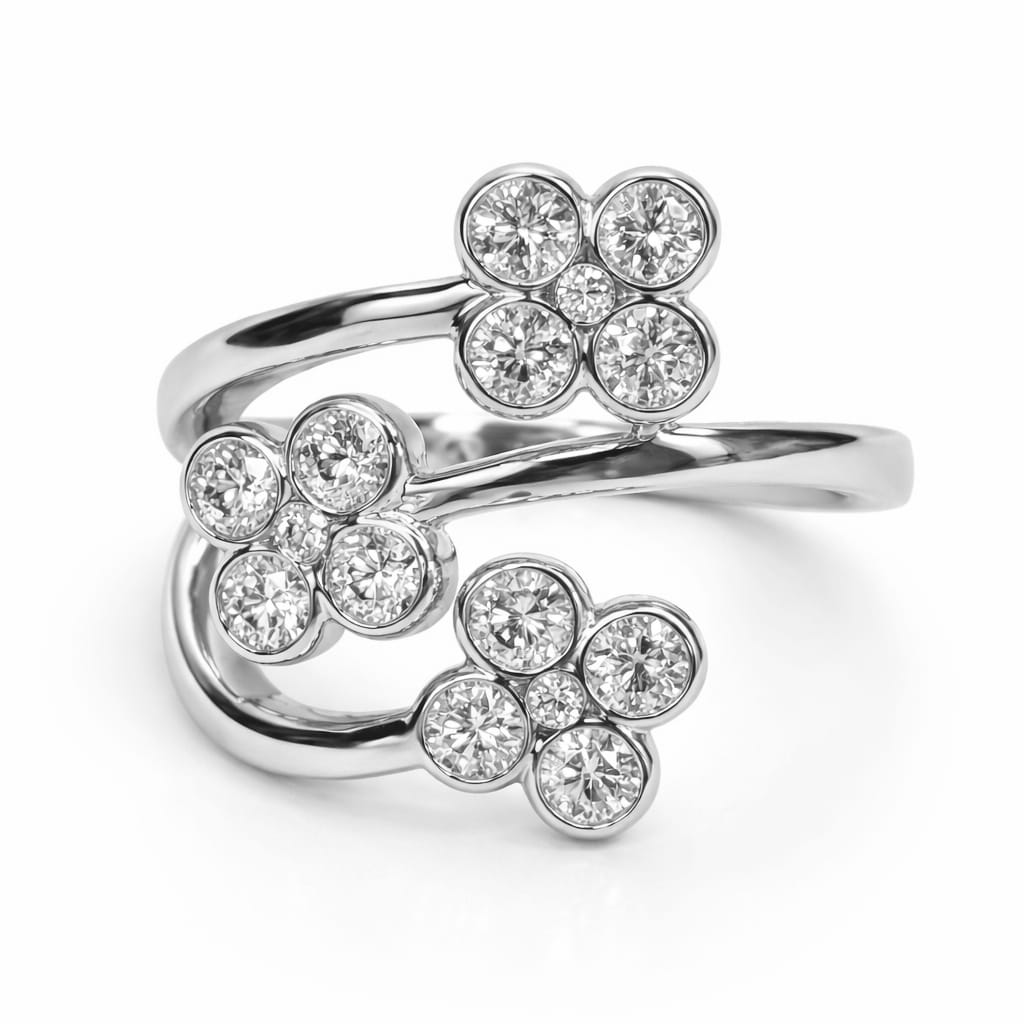 18K White Gold Diamond Ring, 0.88ct