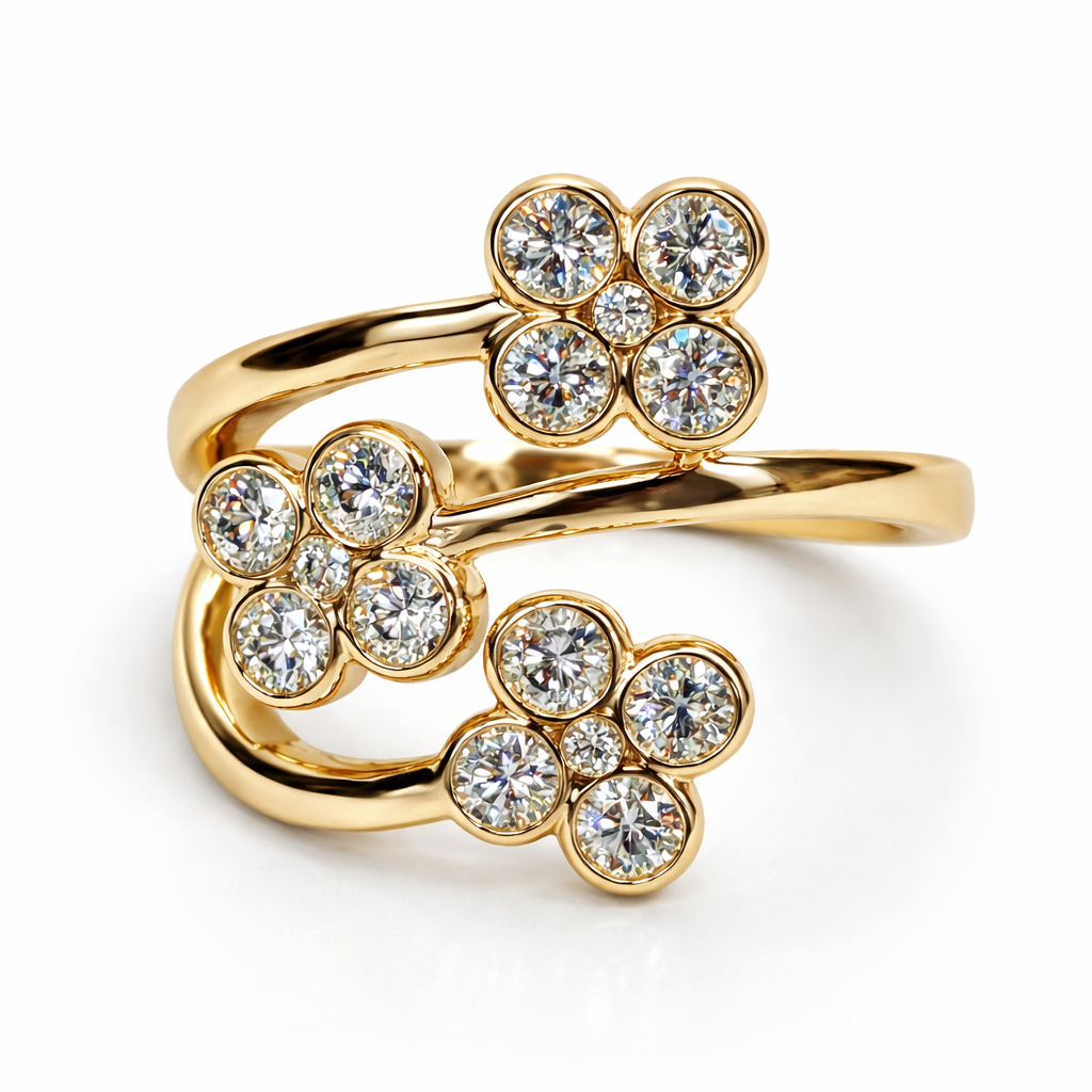 AR156913Y - Ring 14KY/6.2G 12RD-0.80CT 3RD-0.03CT