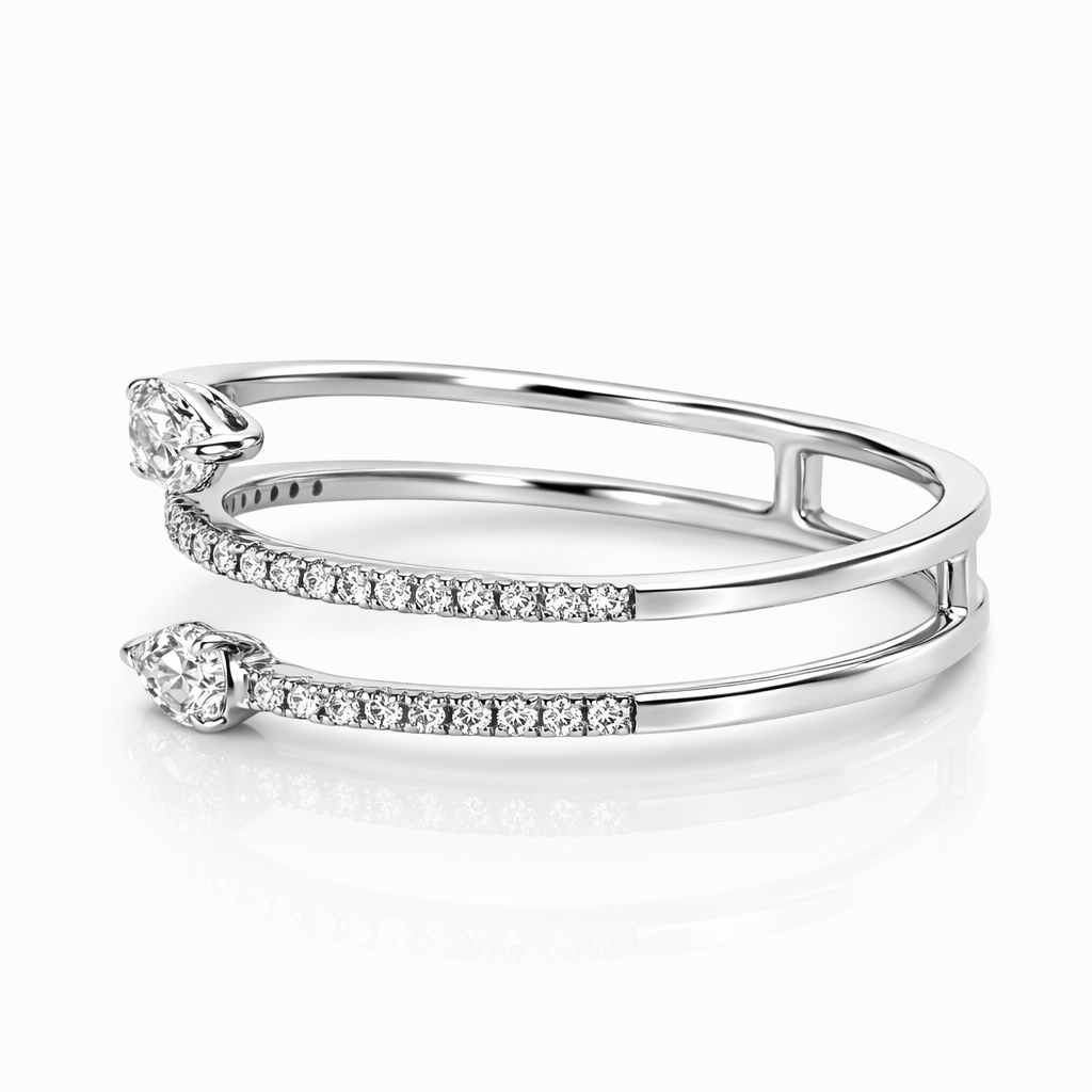 AR156914 - Ring 14KW/1.8G 2RD-0.30CT 43RD-0.15CT