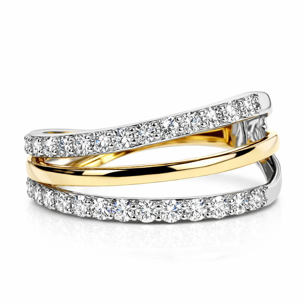 AR156994WY - Ring 14KWY/2.6G 28RD-0.52CT