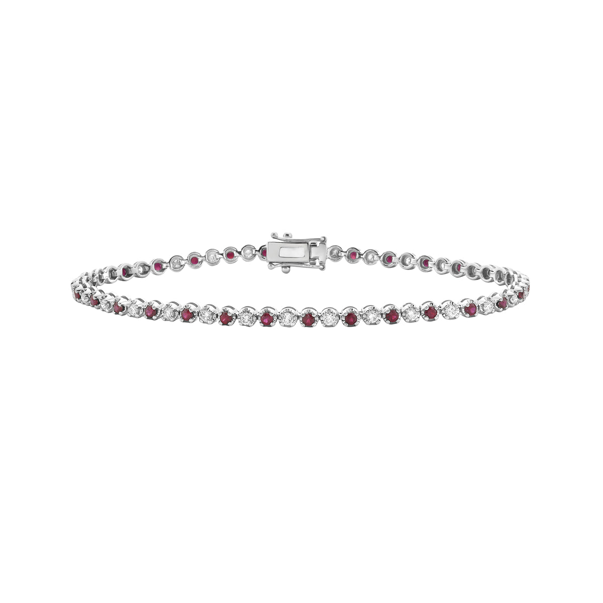 Bracelet 14KW/6.9G 29RUBY-1.06CT 29RD-0.80CT