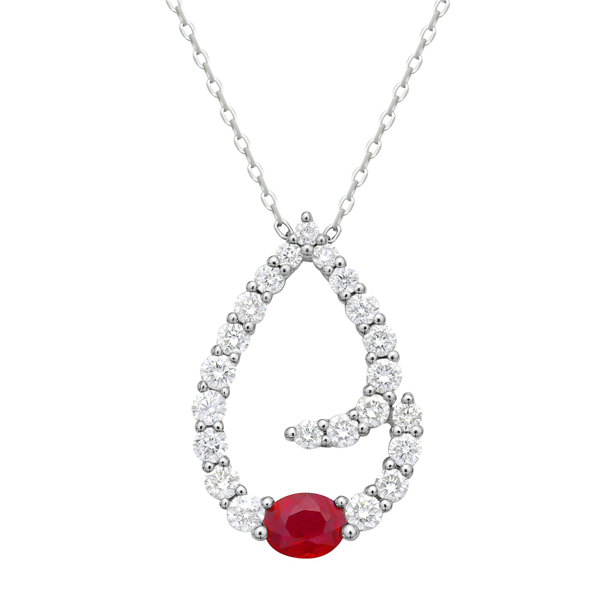 18K White Gold Ruby Pendant, 0.47ct
