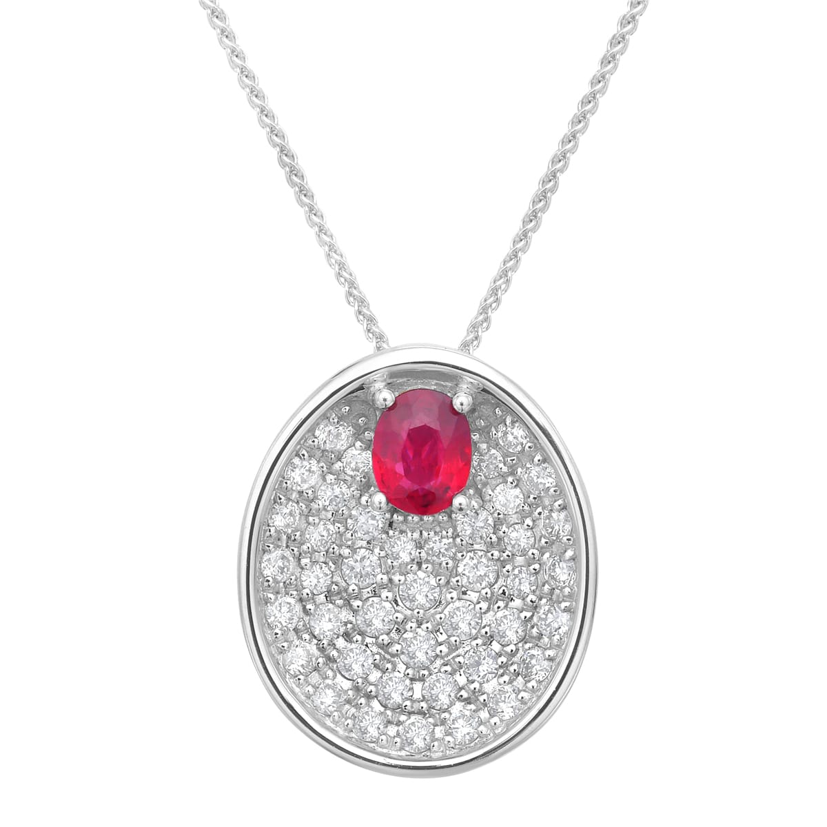 18K White Gold Ruby Pendant, 0.36ct