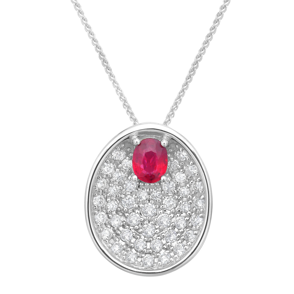 RP056115 - Pendant 18KW/1.7G 1RUBY-0.36CT 41RD-0.51CT