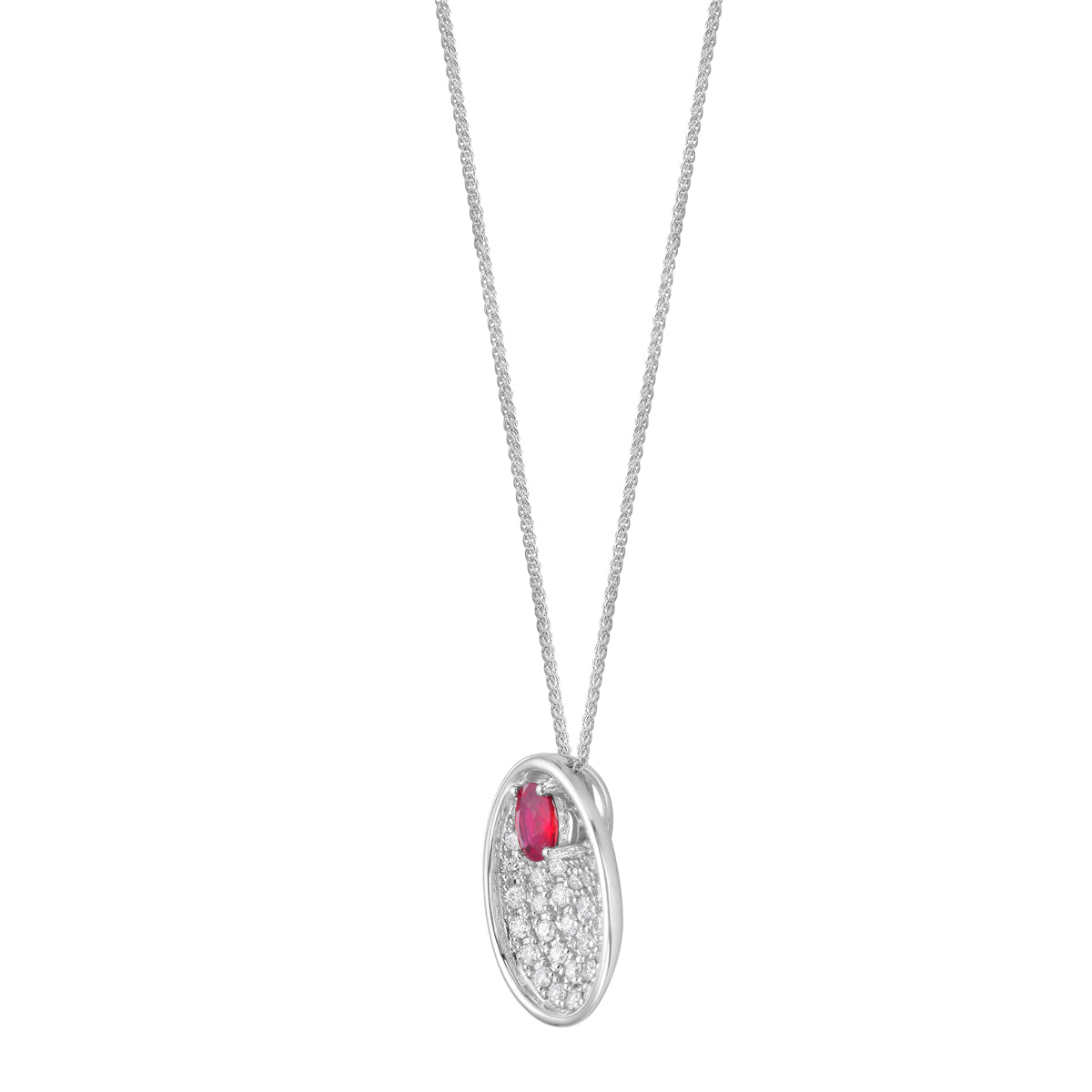 RP056115 - Pendant 18KW/1.7G 1RUBY-0.36CT 41RD-0.51CT