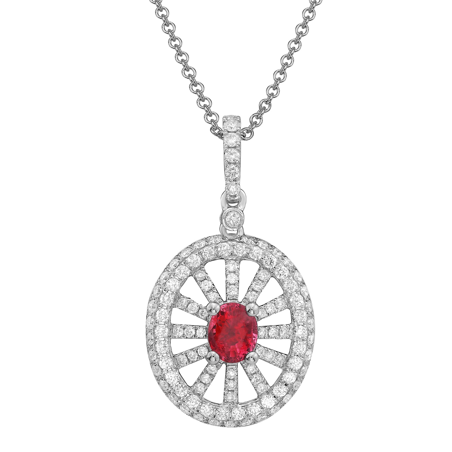 ARP156161 - Pendant 14KW/1.0G 1RUBY-0.38CT 106RD-0.55CT
