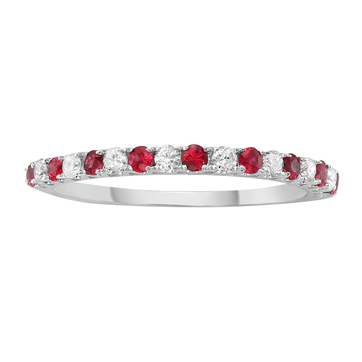 Alternating Ruby and Diamond Band