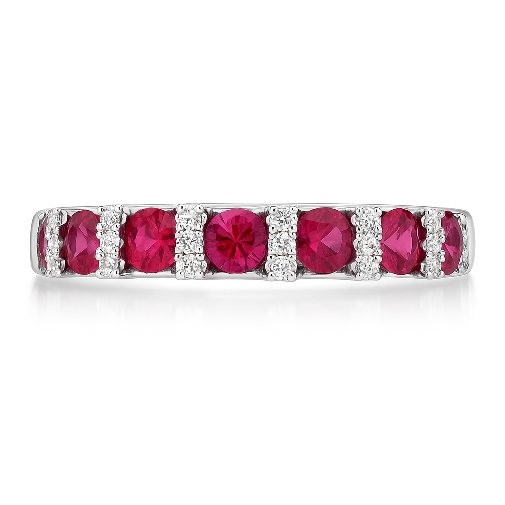 18K White Gold Ruby Ring, 0.87ct