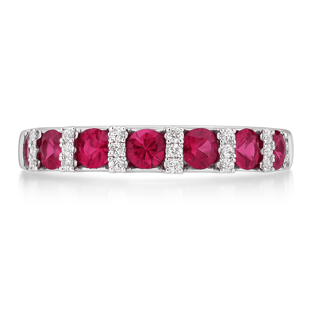18K White Gold Ruby Ring, 0.87ct