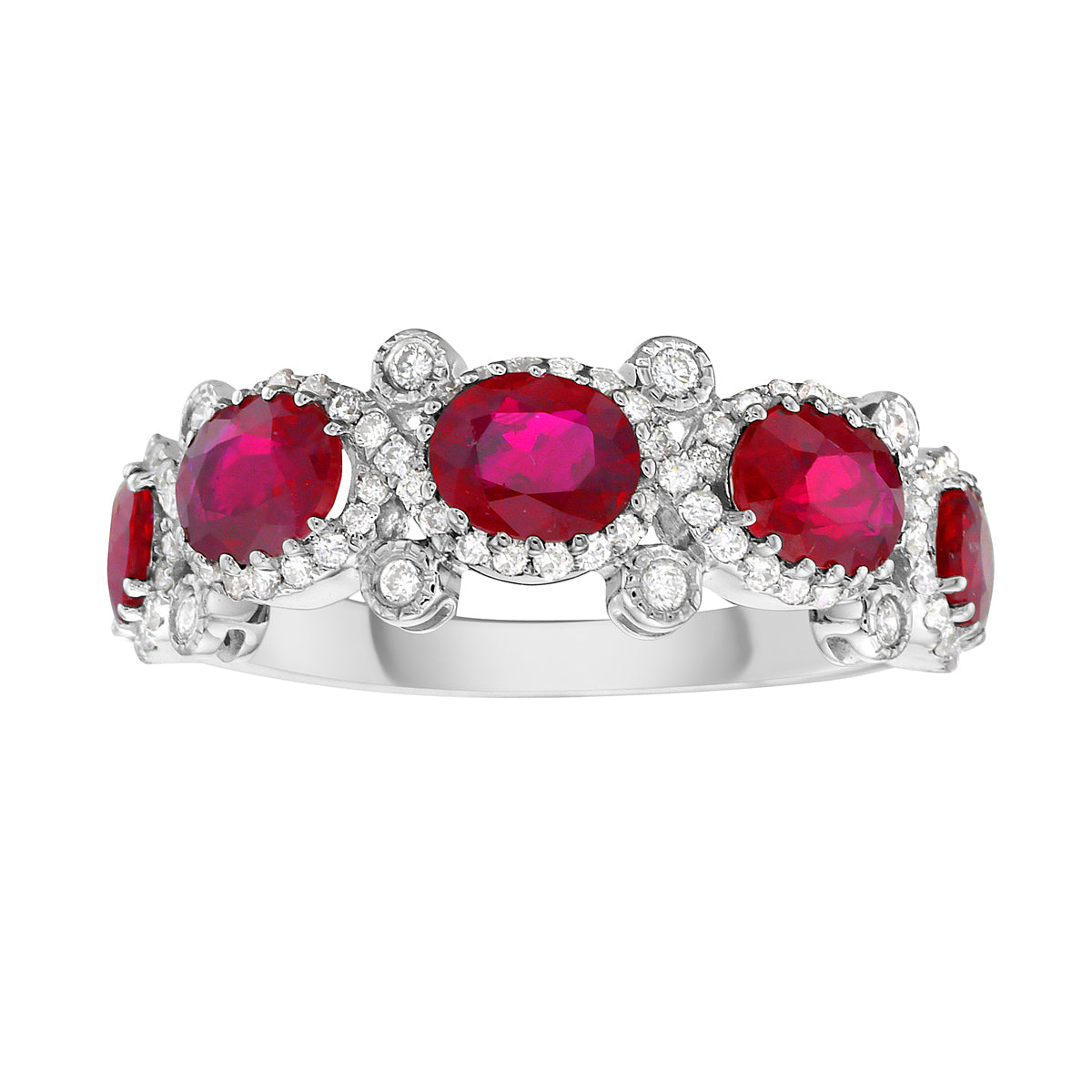ARR155912 - Ring 14KW/3.2G 5RUBY-1.93CT 94RD-0.39CT