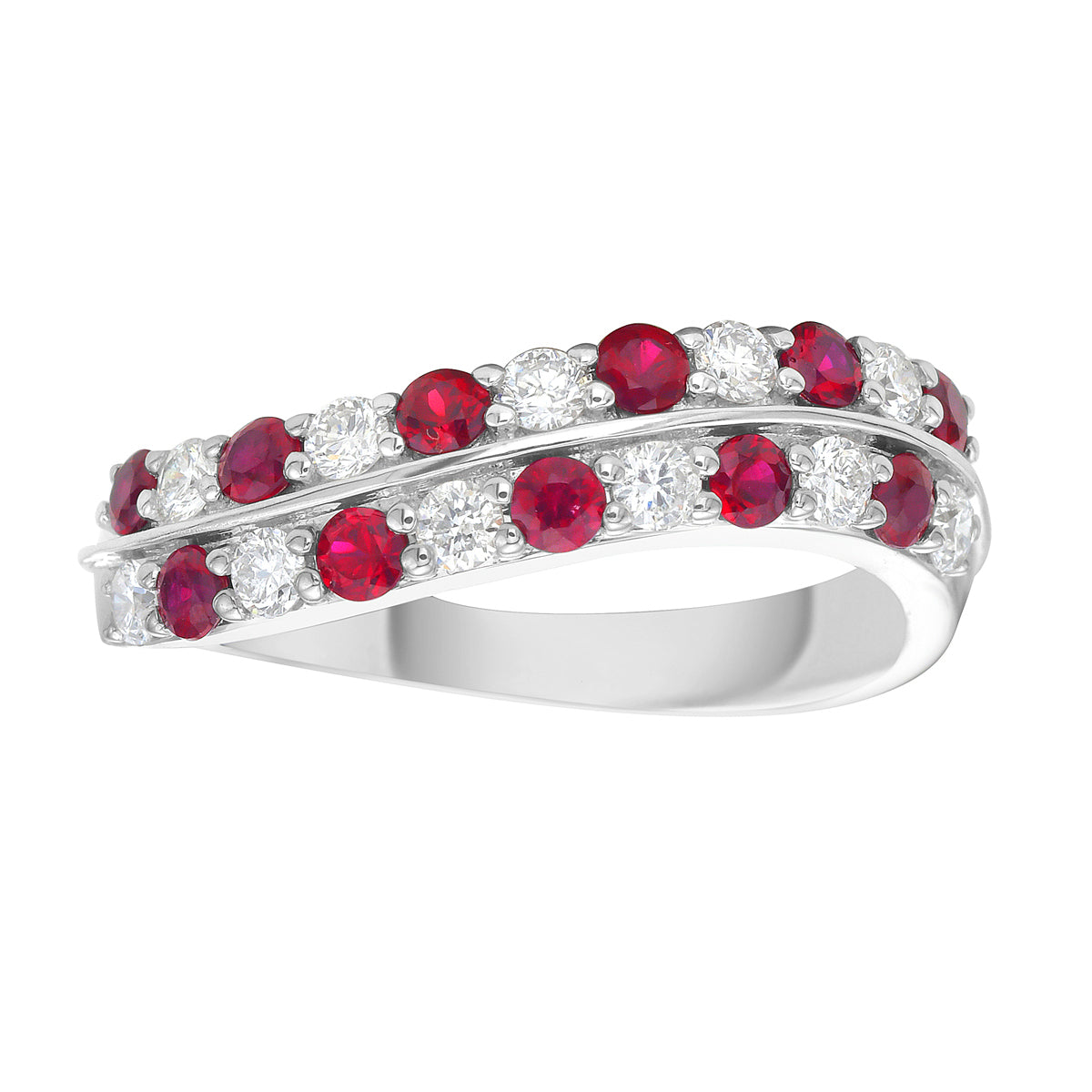 RR056116 - Ring 18KY/4.3G 11RUBY-0.54CT 11RD-0.33CT