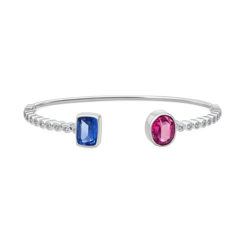 ASB155393 - Bracelet 14KW/7.4G 1B.SAPP-1.34CT 1P.SAPP-1.66CT 24RD-0.57CT
