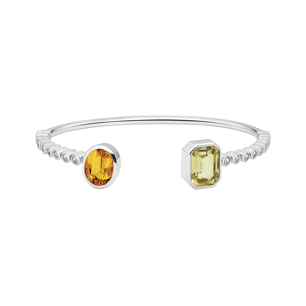 Handmade 14K White Gold Blue Sapphire Bracelet, 3.91ct