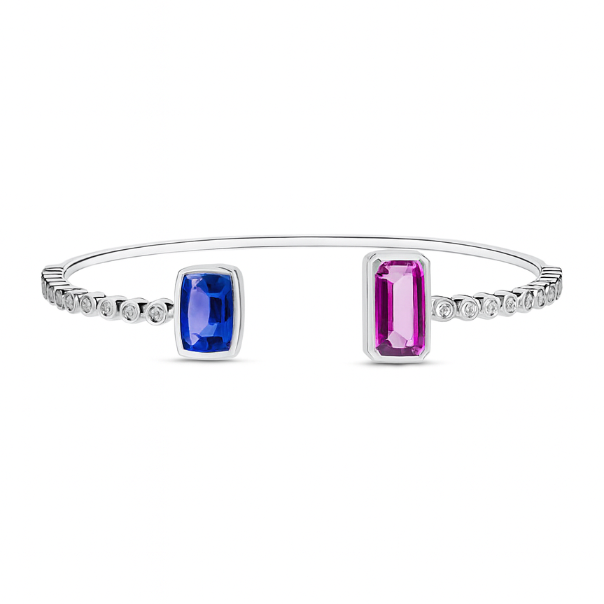 ASB155395 - Bracelet 14KW/7.1G 1B.SAPP-1.05CT 1P.SAPP-1.57CT 24RD-0.59CT