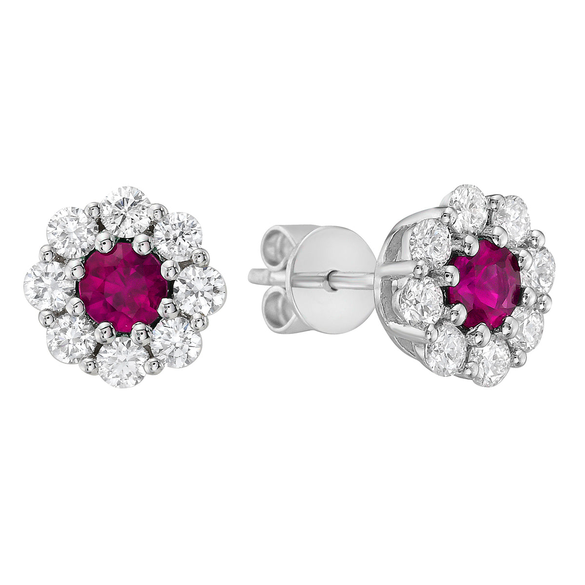 ASE153511P - Earrings 14KW/1.6G 2P.SAPP-0.46CT 16RD-0.49CT