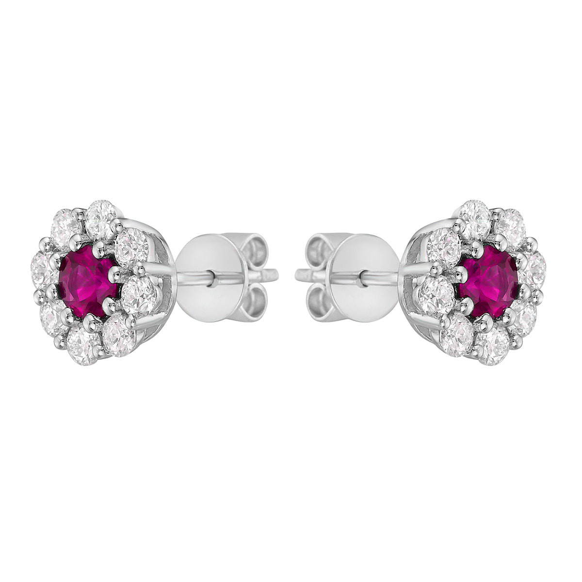 ASE153511P - Earrings 14KW/1.6G 2P.SAPP-0.46CT 16RD-0.49CT