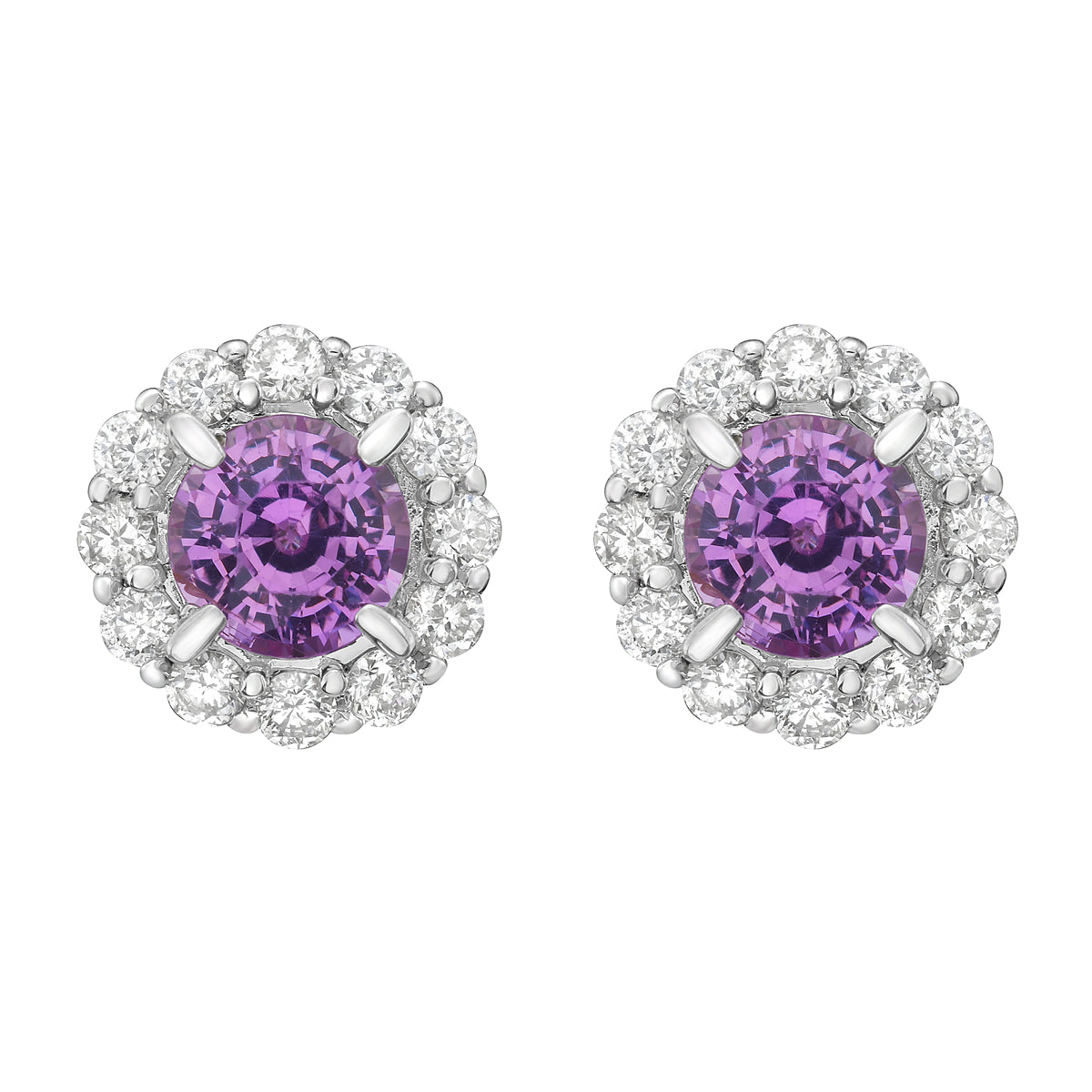 Earrings 14KW/1.6G 2P.SAPP-0.74CT 24RD-0.29CT