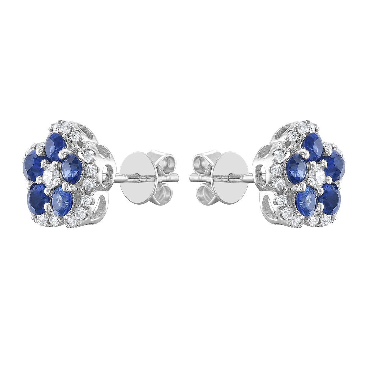 Earrings 14KW/2.0G 10SAPP-0.73CT 42RD-0.25CT