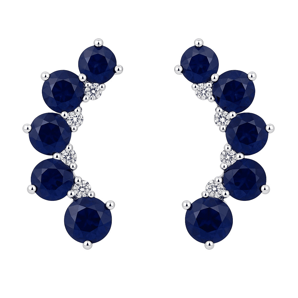 18K White Gold Blue Sapphire Earrings, 1.44ct