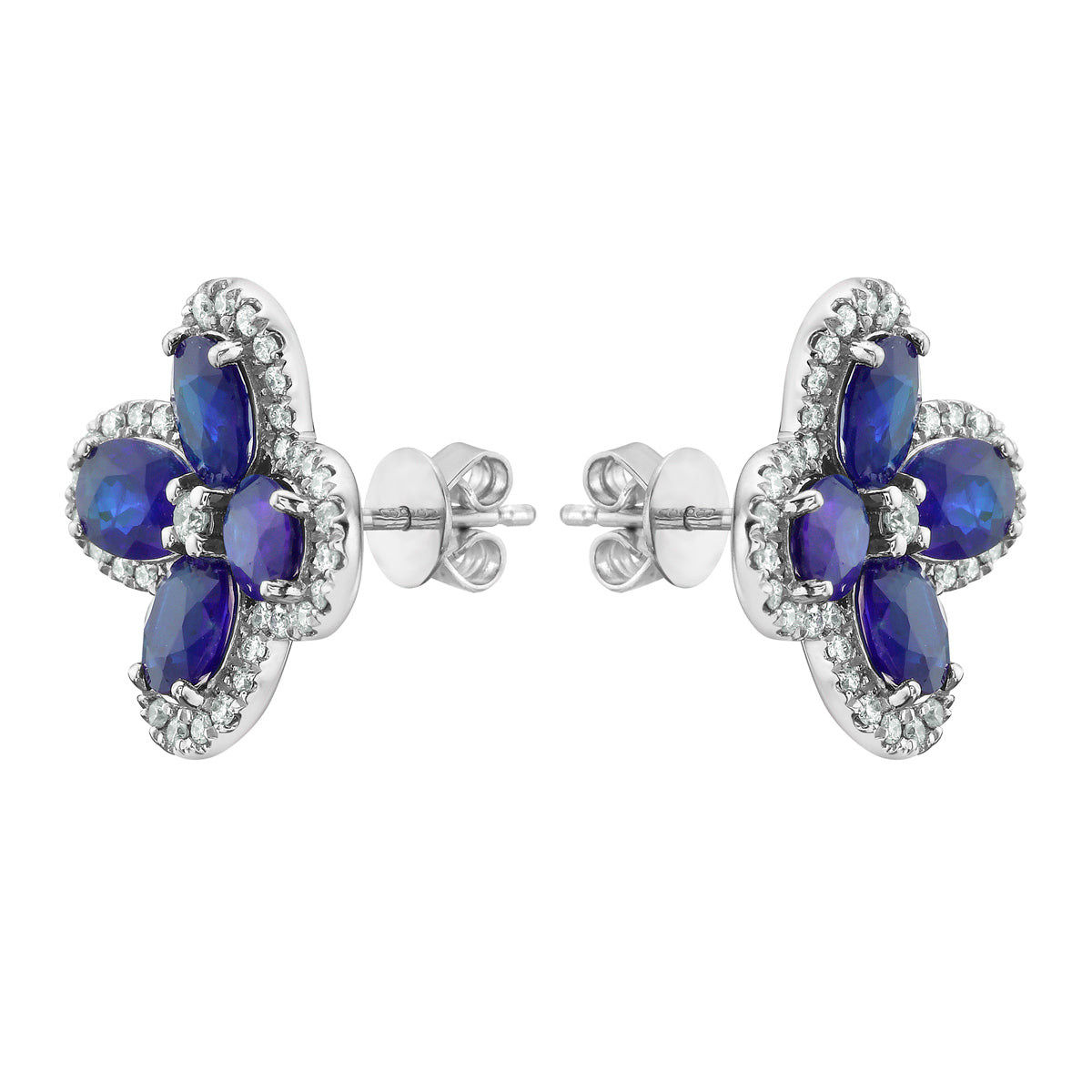 Earrings 14KW/3.3G 8SAPP-3.60CT 82RD-0.35CT