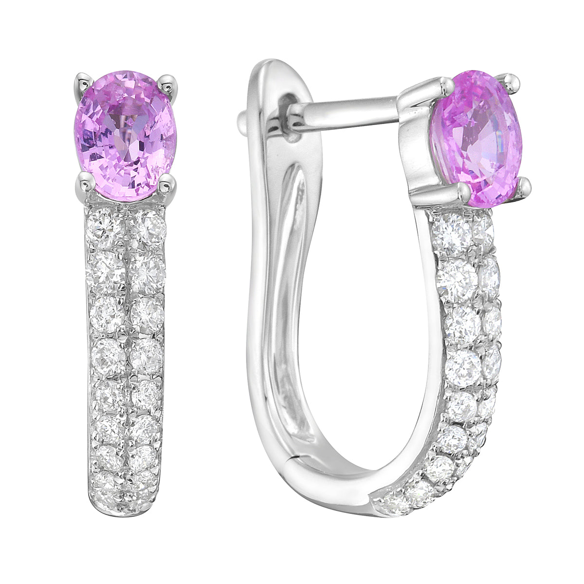 ASE156110P - Earrings 14KW/2.6G 2P.SAPP-0.76CT 36RD-0.33CT